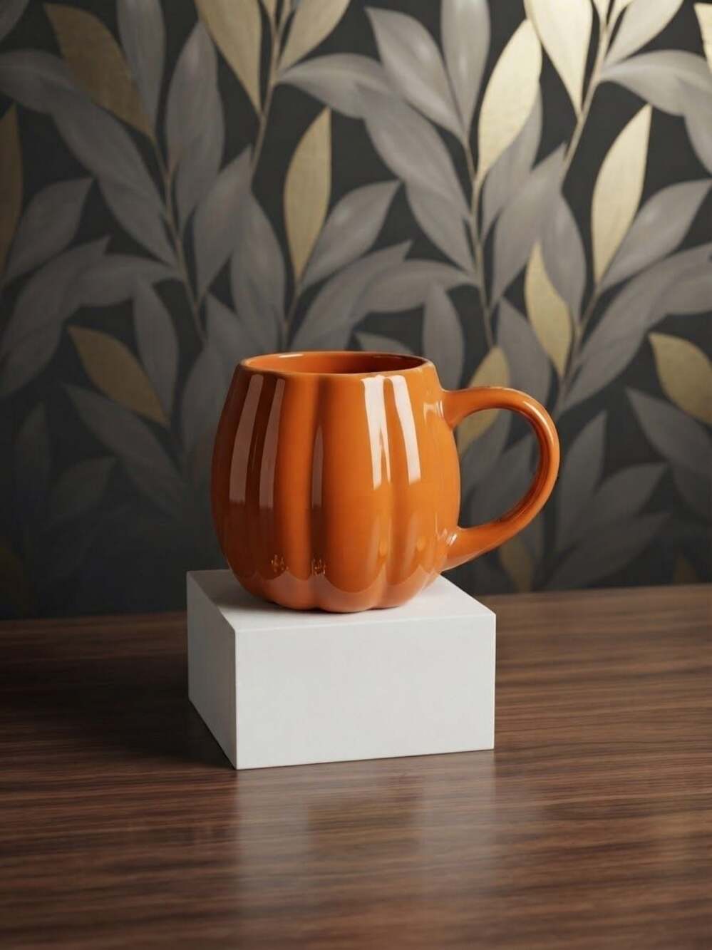 Sweet Water Decor Orange Pumpkin Figurine Mug - 19oz : ,